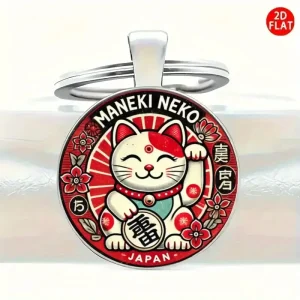 Porte-clés porte-bonheur en alliage de chat rouge, pendentif, motif de chat Adorable, Style de banlieue à la mode, unisexe, bijoux d&rsquo;oreille d&rsquo;animal durables
