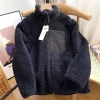 veste polaire japonaise à col montant pour hommes et femmes, manteau ample et chaud en laine d'agneau avec fermeture éclair pour couple, couleur unie, automne et hiver