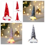Décorations de noël Gnome scintillantes garnies de ruban faites à la main, poupées sans visage, ornements de noël pour la maison, nouvel an