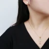 nouveau à la mode créatif ovale st. jude zircone ensemble de bijoux collier boucles d'oreilles classique pour bijoux religieux accessoires pour hommes femmes