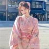 nouvelle mode personnelle rose douce fleur de cerisier fille japonaise voyage photographie améliorée kimono art photo photographie vêtements