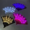 Éclat créatif pliant ventilateur led portable led lumineux danse lumière ventilateur festivals à la main led ventilateur lumineux noël