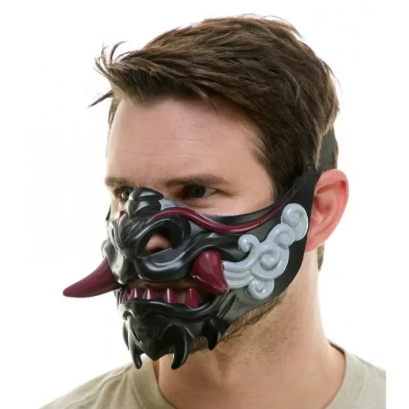 masque demi visage de samouraï japonais oni pour ixd'halloween, accessoires de ix masque demi visage de samouraï japonais oni pour ixd'halloween, accessoires de ix