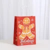 sacs d'emballage de cadeaux de noël, 6 pièces, dessin animé créatif, nouveau anime mignon petit animal, sacs en papier kraft portables, sacs cadeaux