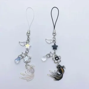 Koi Star Beads Y2K – porte-clés thème océan pour fille, fait à la main, Anime petit poisson, breloque porte-bonheur, sangles de téléphone, lanière, bijoux cadeaux Koi Star Beads Y2K – porte-clés thème océan pour fille, fait à la main, Anime petit poisson, breloque porte-bonheur, sangles de téléphone, lanière, bijoux cadeaux