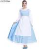 costume de demoiselle d'honneur anime bleu et blanc pour femmes, déesse de jeu de rôle, costume doux et élégant, tenue de fête de carnaval pourim, robe pour femmes