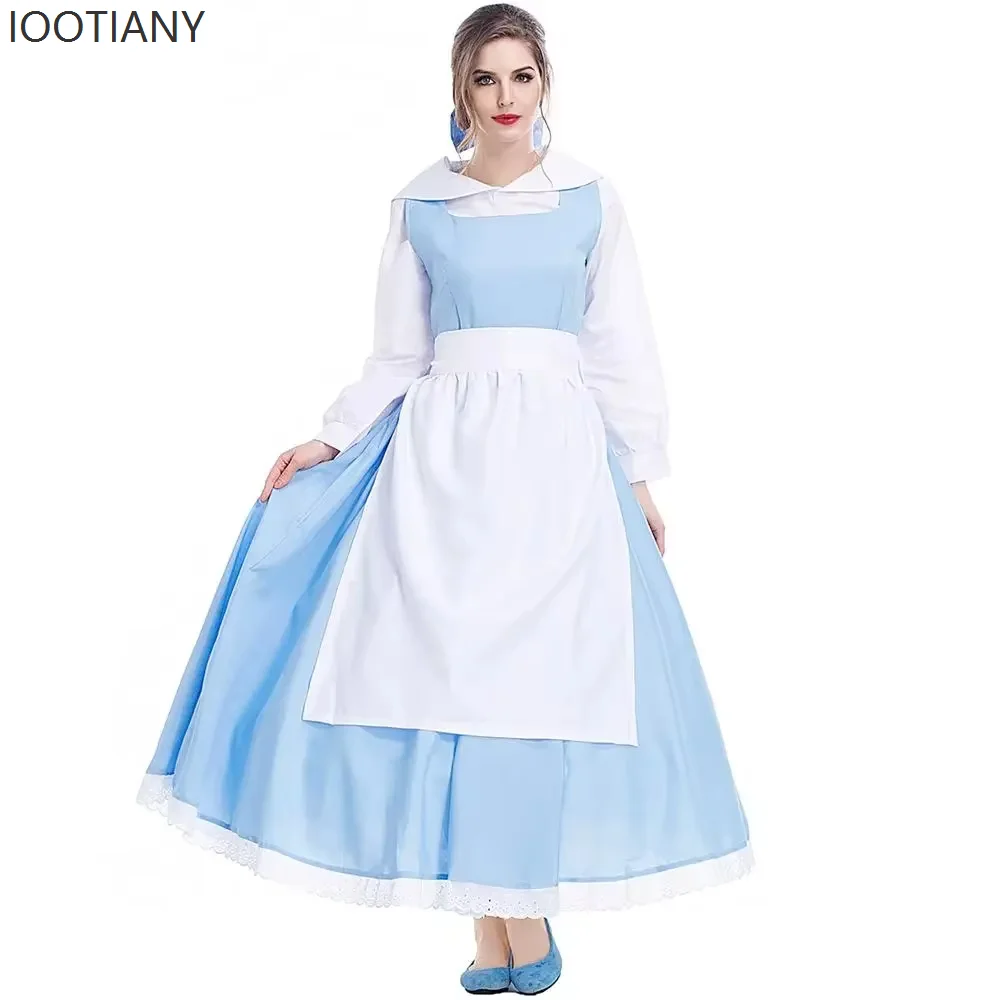 costume de demoiselle d'honneur anime bleu et blanc pour femmes, déesse de jeu de rôle, costume doux et élégant, tenue de fête de carnaval pourim, robe pour femmes costume de demoiselle d'honneur anime bleu et blanc pour femmes, déesse de jeu de rôle, costume doux et élégant, tenue de fête de carnaval pourim, robe pour femmes