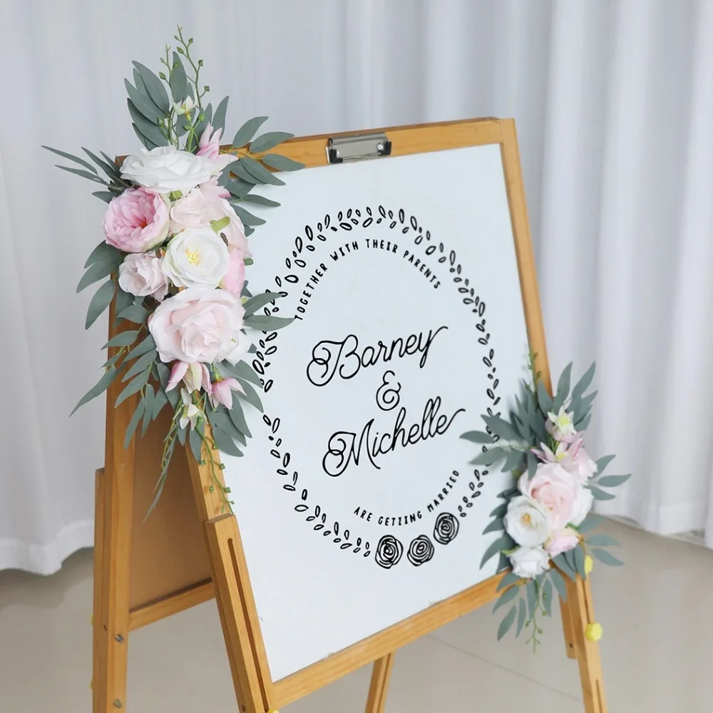 Boho artificiel arc de mariage fleurs Eucalyptus guirlande rideaux signe de bienvenue Floral mariage arc fleurs bricolage Boho artificiel arc de mariage fleurs Eucalyptus guirlande rideaux signe de bienvenue Floral mariage arc fleurs bricolage