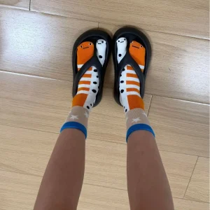 3 paires de chaussettes d&rsquo;été à bout fendu, Design amusant rayé d&rsquo;anguille de jardin, Style Couple, Style vacances en bord de mer