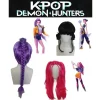 queue de cheval simple à clip de tigre violet // synthétique tressé // perruque | film animé pour kpop// perruque de cosplay demon hunters figure rumi//
