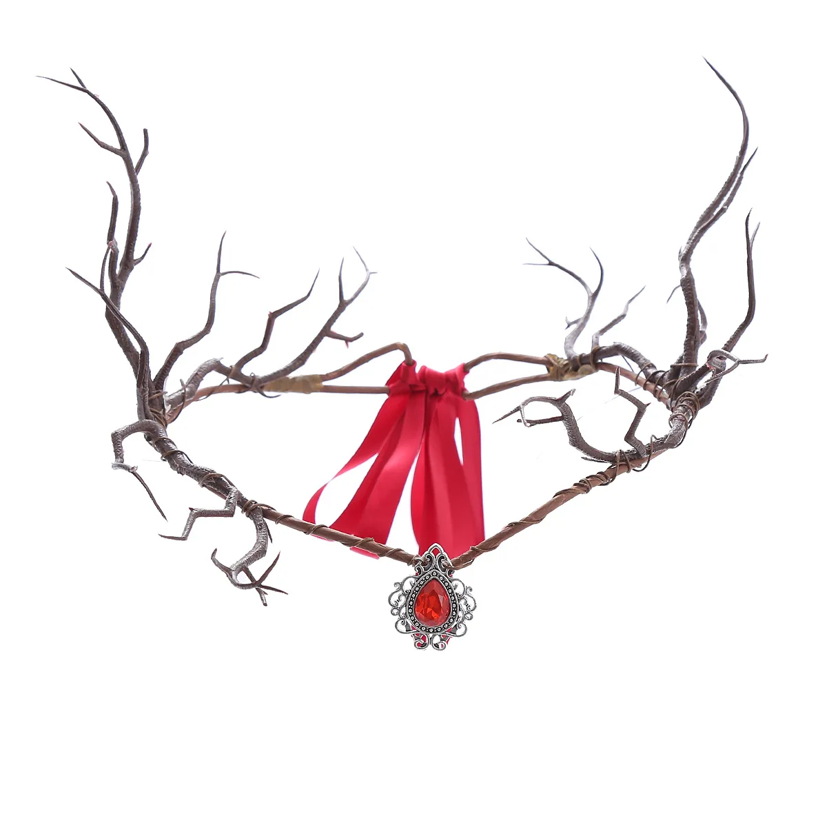 coiffure couronne de branche gothique, bandeau pliable à fleurs noires avec pendentif frontal pour femmes, halloween ou cosplay coiffure couronne de branche gothique, bandeau pliable à fleurs noires avec pendentif frontal pour femmes, halloween ou cosplay