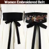 style chinois ceinture brodée kimono ceinture de cravate rétro satin traditionnel hanfu robe ceinture femmes obi yukata robe corset