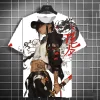 samouraï japonais katana tatouage fille t shirts impression 3d personnalité anime t shirt hommes/femmes à manches courtes y2k haut décontracté vêtements pour hommes