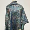 Brocart de queue de paon bleu prédécoupé, tissu décoratif à motif complexe à Texture luxueuse pour robes, manteaux, tissus d&rsquo;ameublement de coussins