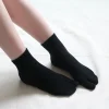 chaussettes tabi à orteils fendus pour femmes et hommes, 6 pièces, chaussettes de sport en fiber sudée à deux doigts, déodorantes noires, longues et respirantes