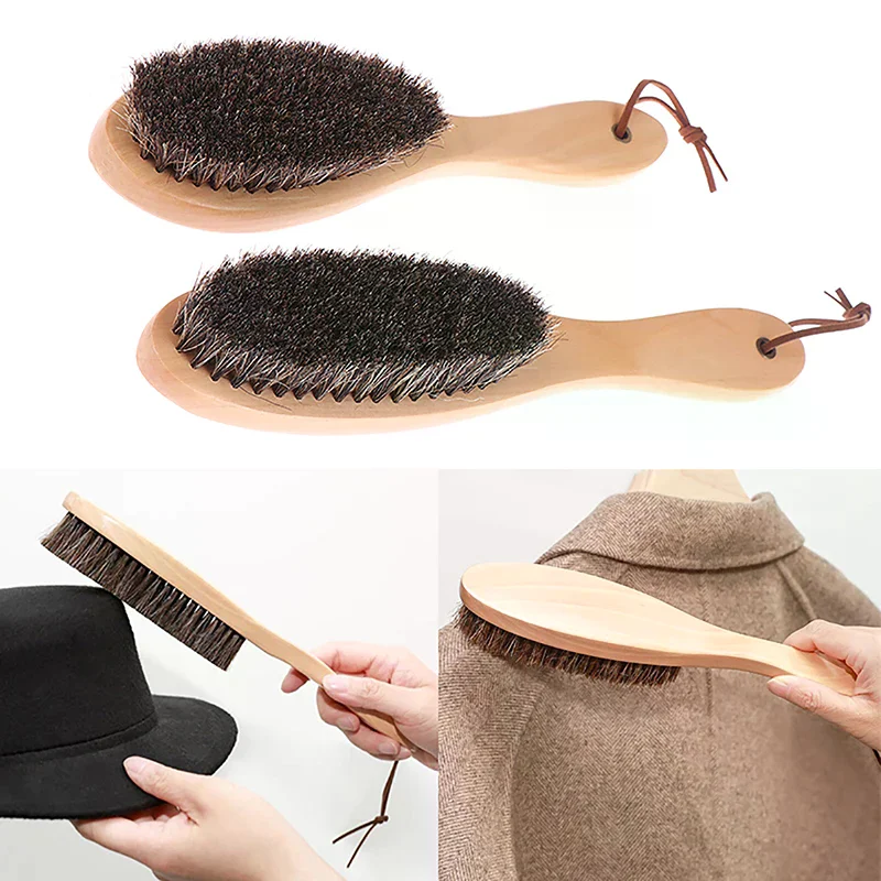 Brosse en crin de cheval, manche en bois, brosse pour vernis à chaussures, brosse de nettoyage du linge en crin de cheval doux, brosse de nettoyage antistatique Brosse en crin de cheval, manche en bois, brosse pour vernis à chaussures, brosse de nettoyage du linge en crin de cheval doux, brosse de nettoyage antistatique