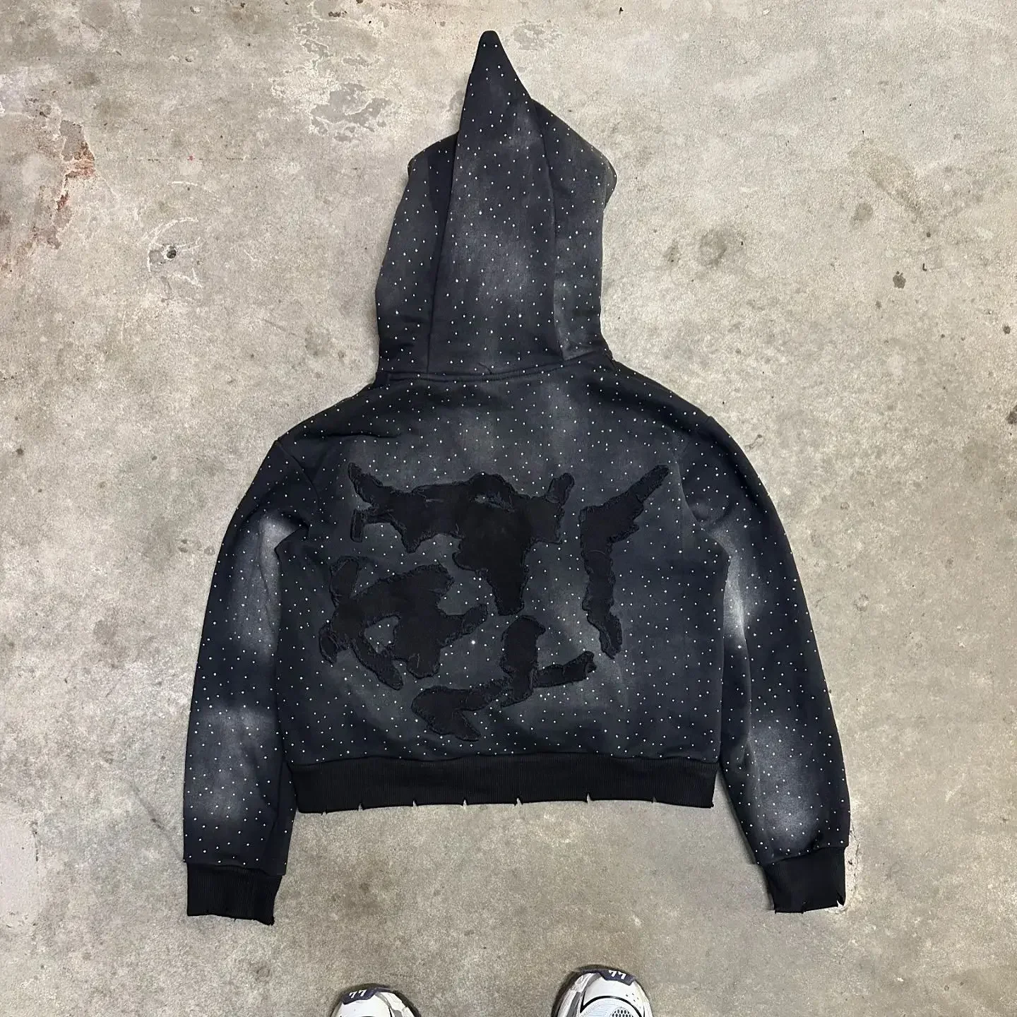 sweat shirt à capuche pour homme et femme, vêtement vintage, mode harajuku, flash diamond respzed letter patch, y2k, hip hop, décontracté, joker sweat shirt à capuche pour homme et femme, vêtement vintage, mode harajuku, flash diamond respzed letter patch, y2k, hip hop, décontracté, joker