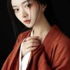 robe hanfu en coton et lin pour femmes, ensemble hanfu traditionnel chinois, costume de carnaval d'halloween cosplay, robe hanfu rouge pour femmes