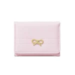 Mini sac à main Portable de Style coréen, couleur unie, léger, porte-cartes Portable, organisateur de cartes multifonctionnel avec nœud