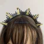 E56A bandeau Vintage bandeau magnifique baroque diadèmes à pointes casque divinité E56A bandeau Vintage bandeau magnifique baroque diadèmes à pointes casque divinité