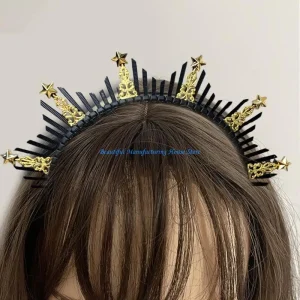 E56A bandeau Vintage bandeau magnifique baroque diadèmes à pointes casque divinité E56A bandeau Vintage bandeau magnifique baroque diadèmes à pointes casque divinité