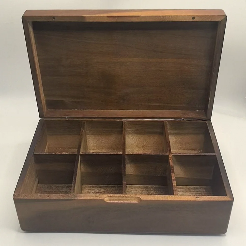 organisateur de sachets de thé en bois d'acacia, boîtes de rangement de sachets de thé à 4 ou 8 compartiments, coffre caddie en bois, conteneurs porte sachets de thé organisateur de sachets de thé en bois d'acacia, boîtes de rangement de sachets de thé à 4 ou 8 compartiments, coffre caddie en bois, conteneurs porte sachets de thé