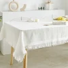 Nappe à motif écossais avec pompons, anti-poussière, couverture de meubles de Style campagnard, rectangulaire, moderne, tapis de pique-nique de jardin, salle à manger Nappe à motif écossais avec pompons, anti-poussière, couverture de meubles de Style campagnard, rectangulaire, moderne, tapis de pique-nique de jardin, salle à manger