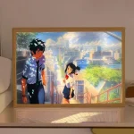 Applique murale à LED avec votre nom, anime japonais, décoration de chambre à coucher, lampe de nuit de bureau, ornements de cadre photo, cadeaux de dessin animé pour un ami Applique murale à LED avec votre nom, anime japonais, décoration de chambre à coucher, lampe de nuit de bureau, ornements de cadre photo, cadeaux de dessin animé pour un ami