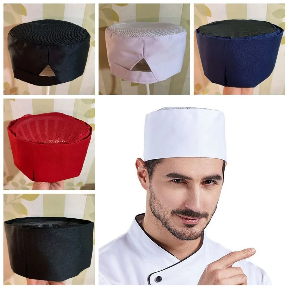 casquette à sushi respirante de style japonais, chapeau de chef en maille résistante à l'usure, confortable, noir, à dessus plat, pour café casquette à sushi respirante de style japonais, chapeau de chef en maille résistante à l'usure, confortable, noir, à dessus plat, pour café