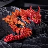 charmante figurine de dragon à double corne imprimée en 3d, avec yeux aléatoires, idéale pour l'ornement de voiture, la décoration de la maison et de la voiture, le salon, 1 pièce