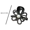 pince à requin en zircon et strass, couvre chef de style coréen, perles de fleurs, pince à requin, argent champagne brillant, griffe de cheveux