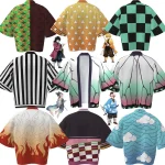 Costume de Cosplay Anime japonais, cape de tueur de démons, Cardigan Kimono, manteau de plage, vacances, Bikini, Robe papillon, hauts pour enfants et adultes