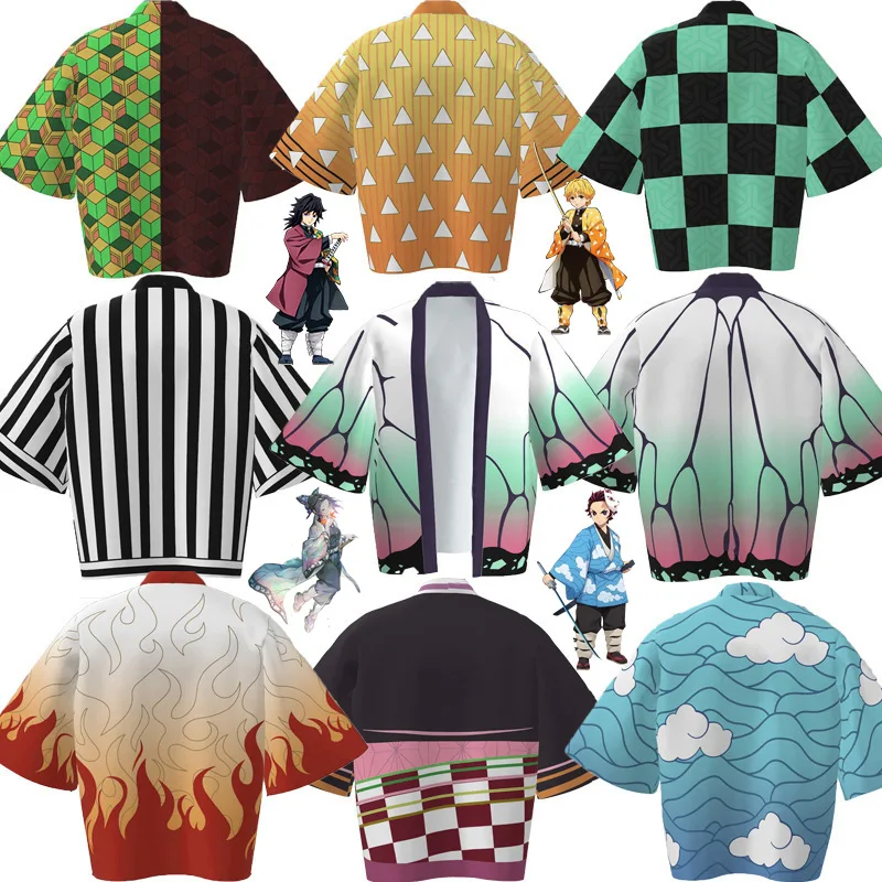 Costume de Cosplay Anime japonais, cape de tueur de démons, Cardigan Kimono, manteau de plage, vacances, Bikini, Robe papillon, hauts pour enfants et adultes Costume de Cosplay Anime japonais, cape de tueur de démons, Cardigan Kimono, manteau de plage, vacances, Bikini, Robe papillon, hauts pour enfants et adultes