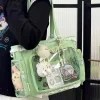 nouveau y2k mignon japonais ita sac lolita fille transparent épaule fourre tout sac grande capacité bandoulière sac décontracté bricolage affichage sacs à main
