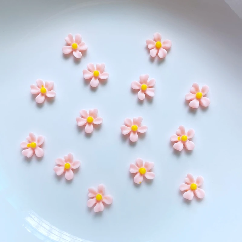 mini fleurs de cerisier en résine, 100 pièces, cabochon à dos plat, ornement, fabrication de bijoux, accessoires de coiffure mini fleurs de cerisier en résine, 100 pièces, cabochon à dos plat, ornement, fabrication de bijoux, accessoires de coiffure