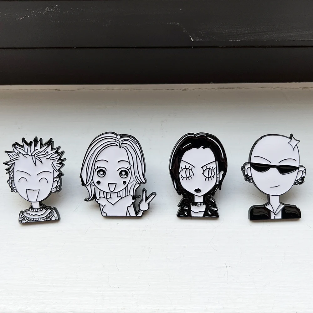 ensemble de badges de broche de dessin animé japonais, 4 pièces, oosaki nana komatsu nana terashima nobuo, bijoux de personnage de dessin animé pour accessoire de vêtements ensemble de badges de broche de dessin animé japonais, 4 pièces, oosaki nana komatsu nana terashima nobuo, bijoux de personnage de dessin animé pour accessoire de vêtements