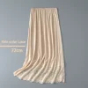 robe d'été en soie glacée pour femmes, 3 longueurs, demi slip, taille haute, élastique, anti pénétration, doublure de sous jupe