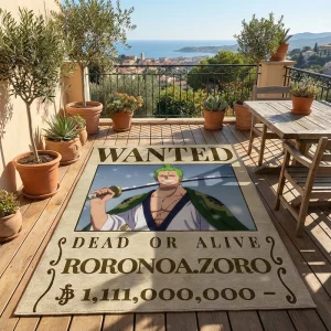 Zoro Wanted affiche conçu une pièce tapis chambre salon anti-dérapant décoratif tapis de sol Collection anniversaire cadeau tapis Zoro Wanted affiche conçu une pièce tapis chambre salon anti-dérapant décoratif tapis de sol Collection anniversaire cadeau tapis