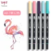 japon tombow ab t 10/12 pièces stylo pinceau de calligraphie professionnel double tête marqueur d'eau pour l'écriture peinture art fournitures