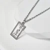 Collier avec Nom Personnalisé Japonais en Acier Inoxydable, Pendentif avec Lettre Verticale, Bijou Minimaliste, Cadeau