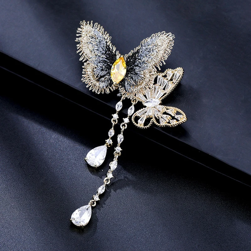 broche papillon brillante pour femmes, en zircon cubique, badge d'insecte animal exquis, bijoux de mariage, vêtements, cadeaux de décoration broche papillon brillante pour femmes, en zircon cubique, badge d'insecte animal exquis, bijoux de mariage, vêtements, cadeaux de décoration