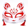 demi masque de cosplay de renard japonais pour adultes et enfants, masque de chat anime, accessoires de fête drôles, masque kabuki kitsune, masque tim ade rave