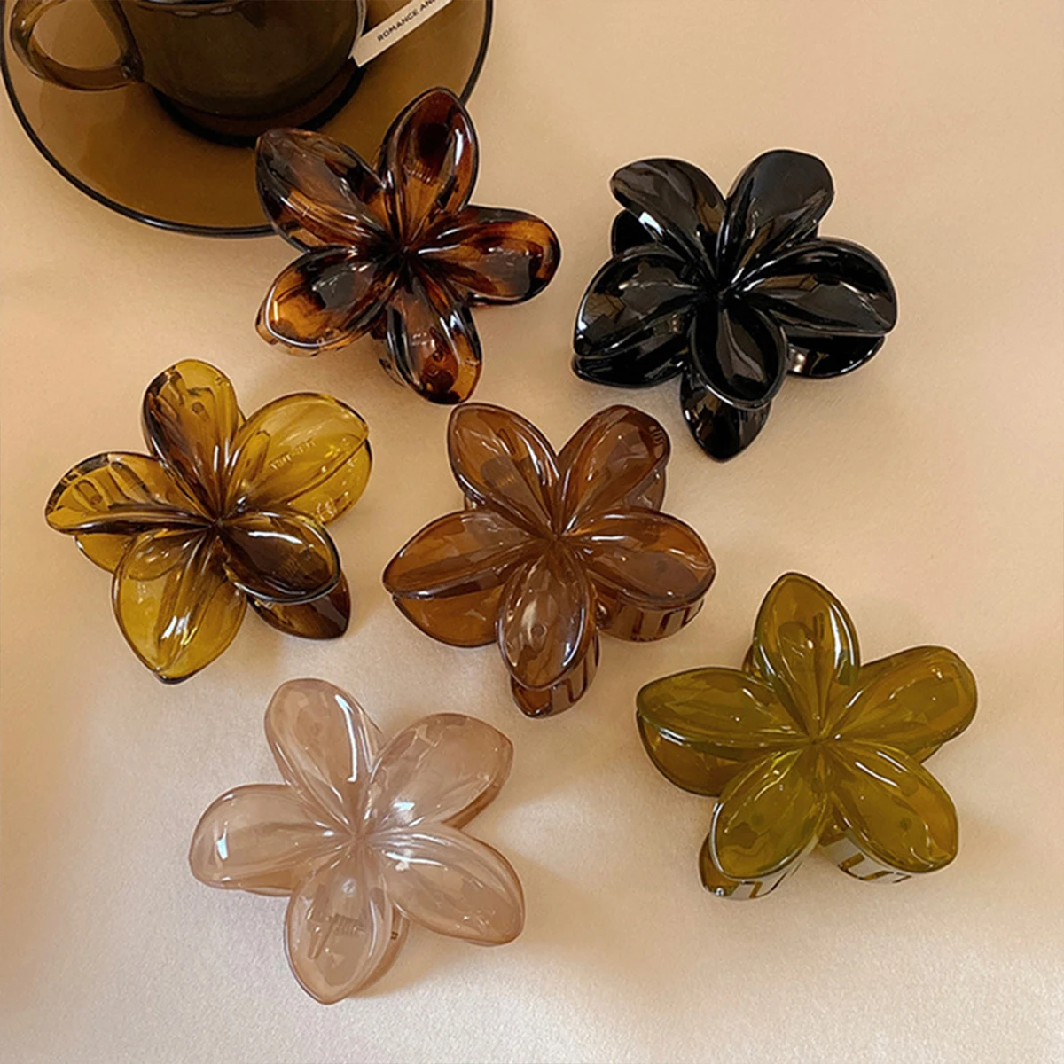 fleurs vintage, pince à queue de cheval haute, épingle à cheveux arrière de la tête premium, tempérament, ornement de cheveux à pince requin fleurs vintage, pince à queue de cheval haute, épingle à cheveux arrière de la tête premium, tempérament, ornement de cheveux à pince requin
