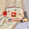 Kawaii trousse de maquillage sac de rangement mignon Kt modèle Portable grande capacité stockage trousse de toilette Kawaii filles cadeau d&rsquo;anniversaire Festival Gif