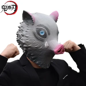 Masque facial de Cosplay Demon Slayer Hashibira Inosuke, accessoires de jeu de rôle Anime d’halloween, cadeaux, jouets, fournitures de fête, accessoires Masque facial de Cosplay Demon Slayer Hashibira Inosuke, accessoires de jeu de rôle Anime d’halloween, cadeaux, jouets, fournitures de fête, accessoires