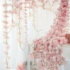fleurs artificielles sakura suspendues, fausse guirlande florale, pour maison, jardin, arc de mariage, fête, fleur de cerisier, arrangement de décoration murale