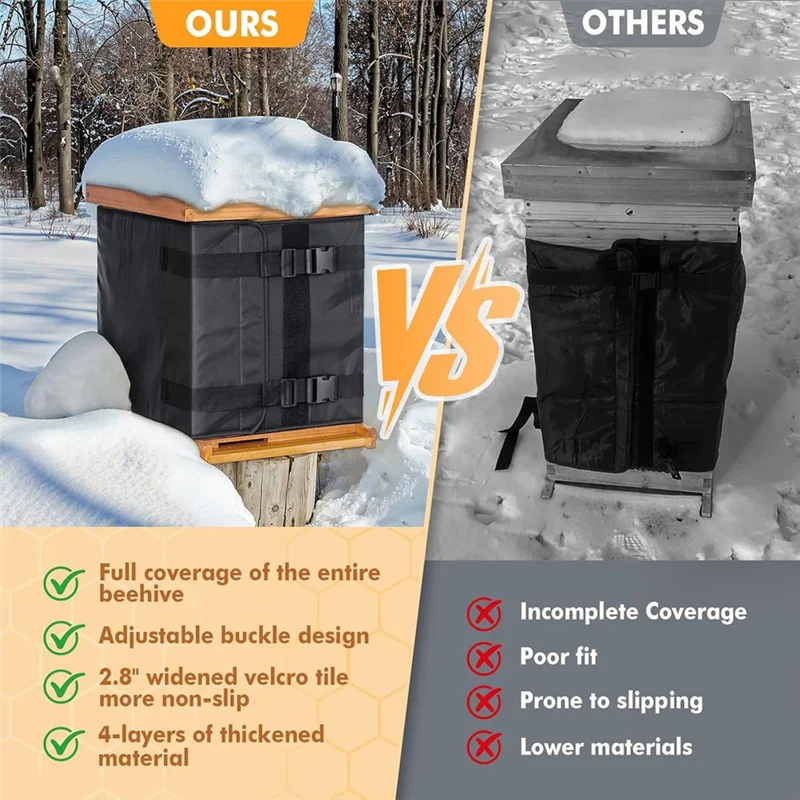 bsevb bee – enveloppe de ruche pour ruives 10 et 8 cadres, protection d'hiver en tissu oxford 600d, ajustement réglable pour 2 boîtes profondes bsevb bee – enveloppe de ruche pour ruives 10 et 8 cadres, protection d'hiver en tissu oxford 600d, ajustement réglable pour 2 boîtes profondes