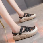Baotou – sandales tendance pour femmes, chaussures de loisirs creuses, respirantes, polyvalentes, confortables, semelle épaisse, antidérapantes, nouvelle collection été 2025