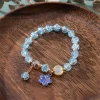 bracelets bohème tendance avec pendentif en perles de cristal colorées pour femmes, bijoux de fête de mariage en fleurs de cerisier