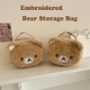 Étui de maquillage en peluche, sac à cosmétiques ours décontracté, pochette de rangement de bijoux pour femmes, organisateur de sacs à main pour filles, cadeau, offres spéciales